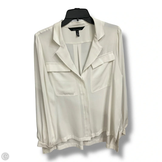 Blouse Long Sleeve By Madison In Black & White, Size: M