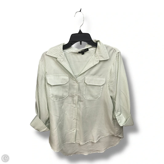 Blouse Long Sleeve By Velvet Heart In Striped Pattern, Size: L