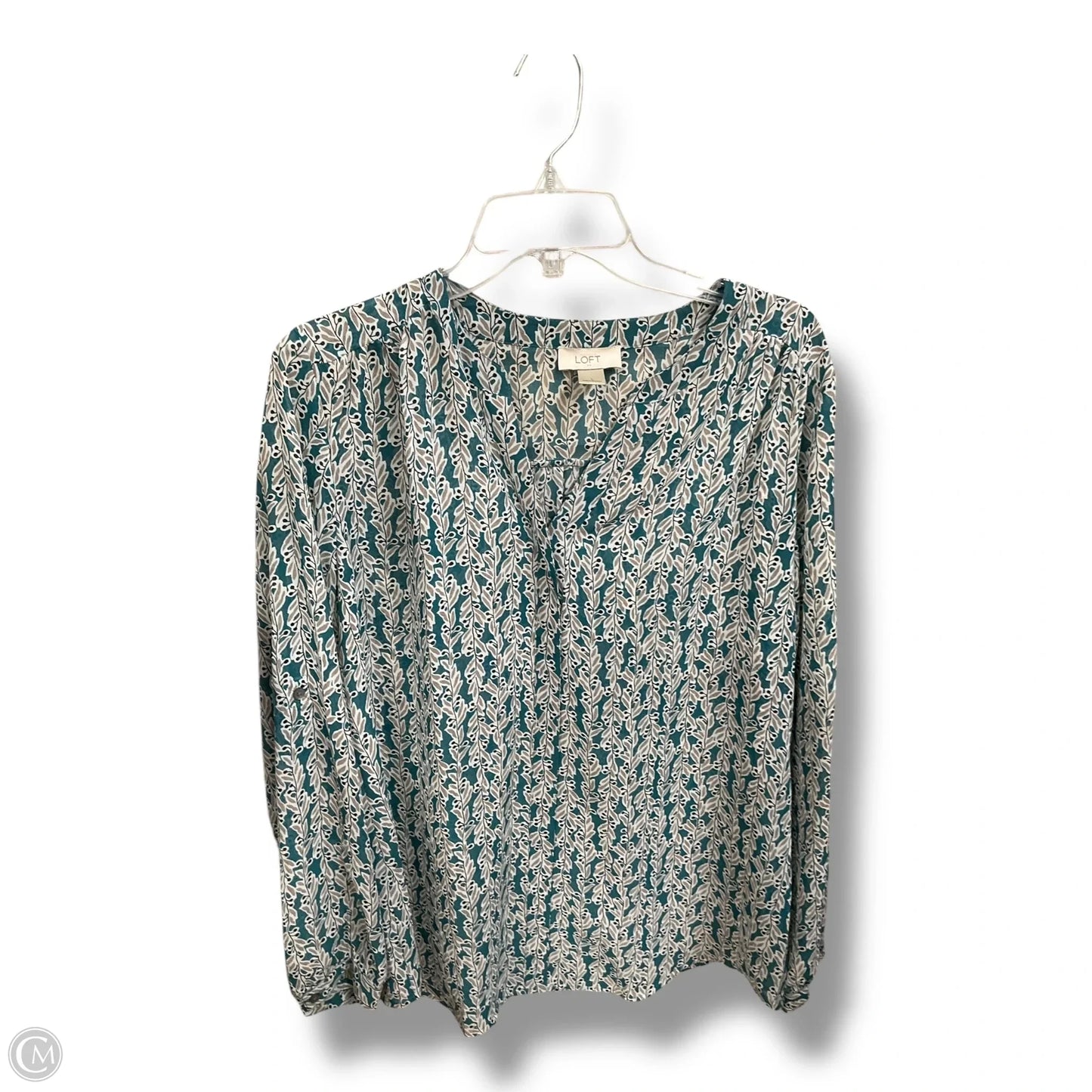 Blouse Long Sleeve By Loft In Green, Size: L