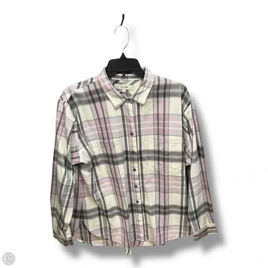 Top Long Sleeve By Loft In Striped Pattern, Size: L