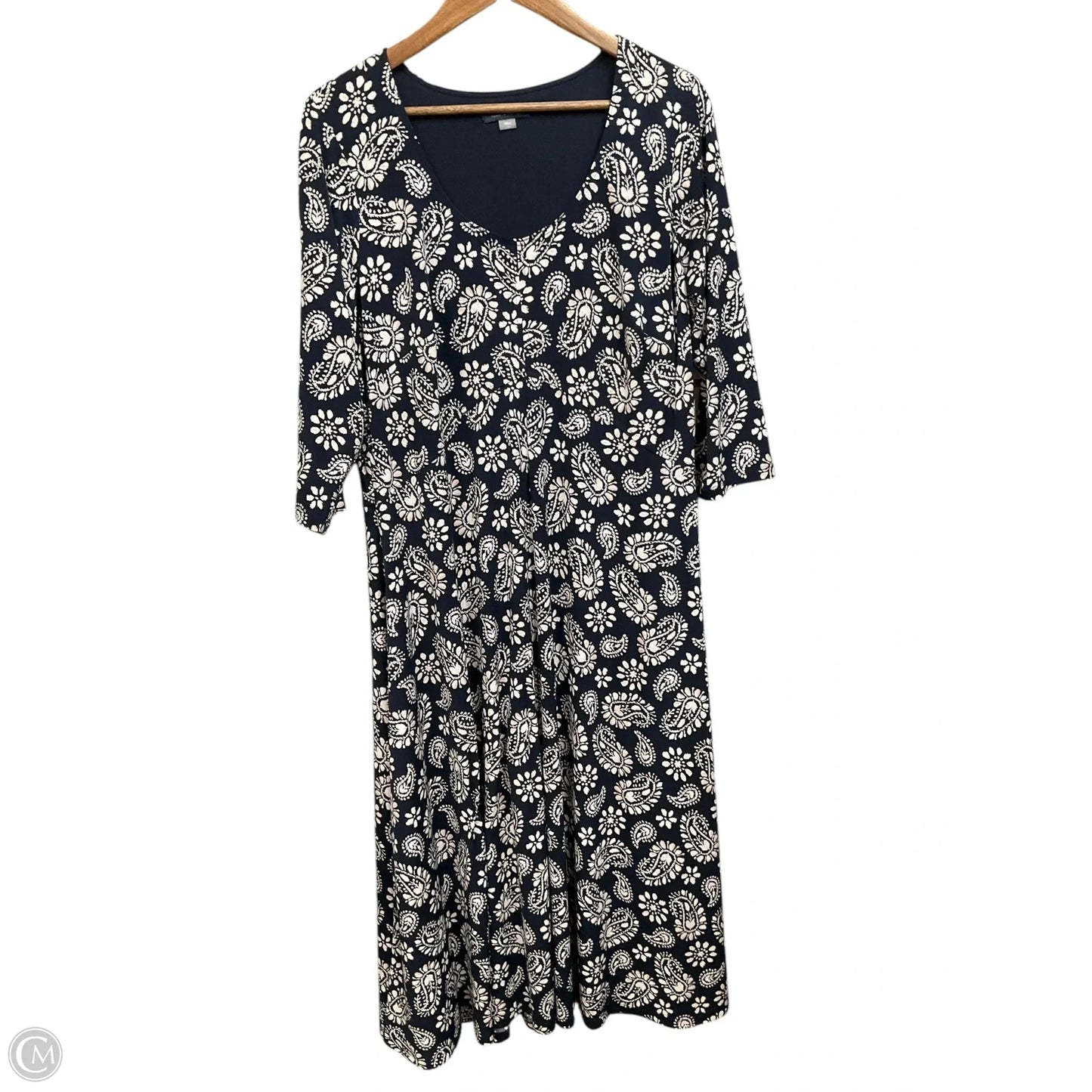 Dress Casual Midi By Connected Apparel In Black, Size: Xl