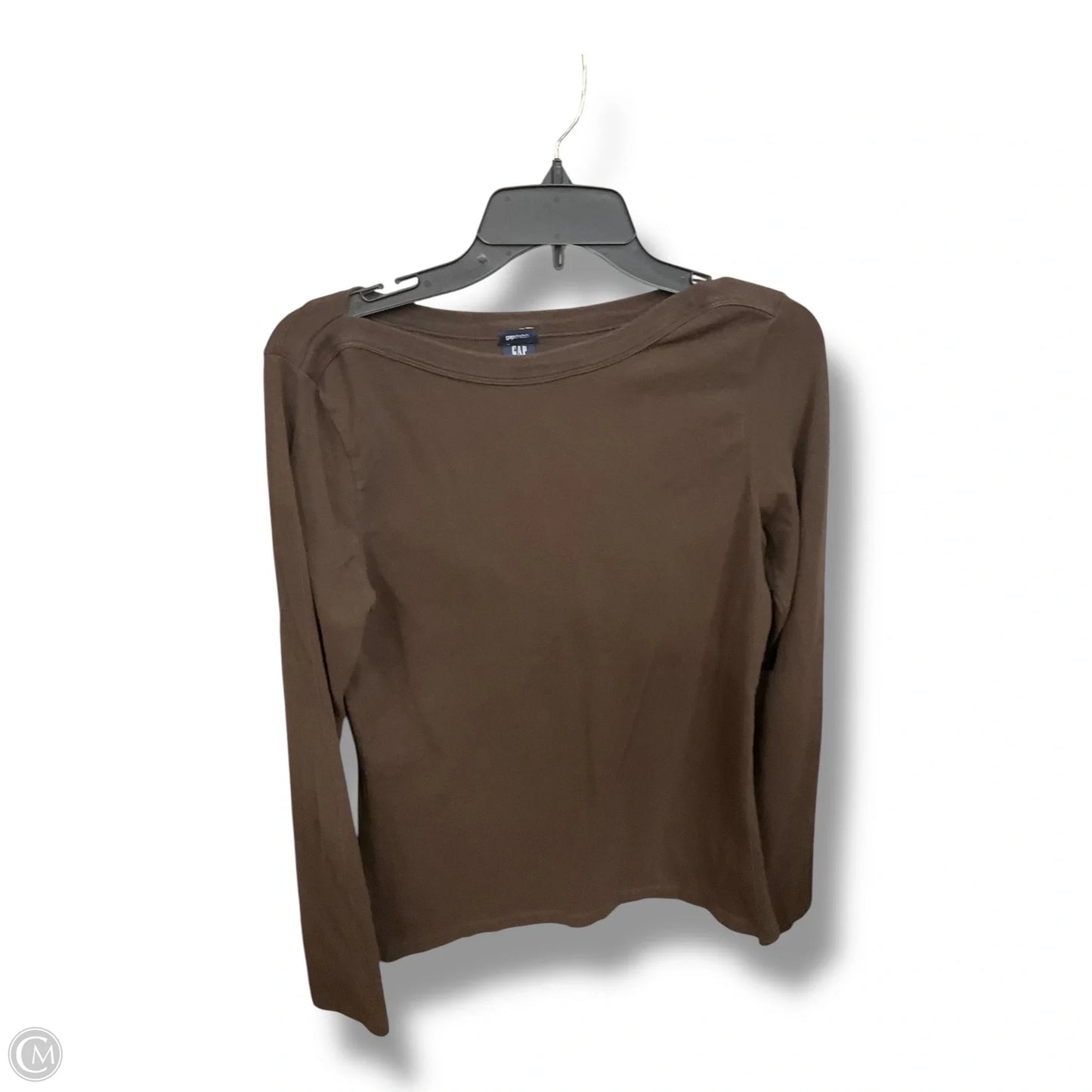 Top Long Sleeve Basic By Gap In Brown, Size: L