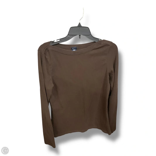 Top Long Sleeve Basic By Gap In Brown, Size: L