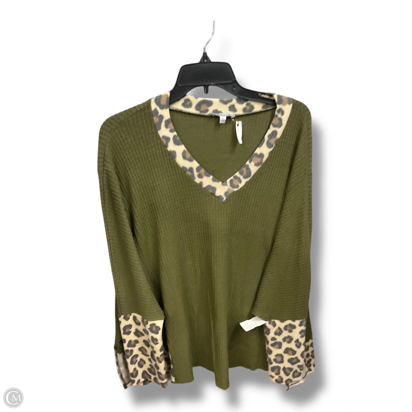 Top Long Sleeve By White Birch In Animal Print, Size: L