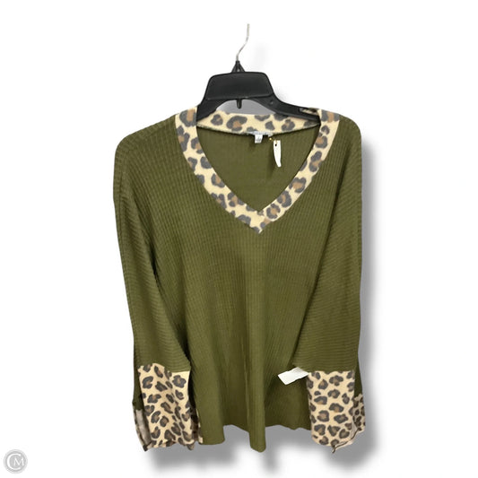 Top Long Sleeve By White Birch In Animal Print, Size: L