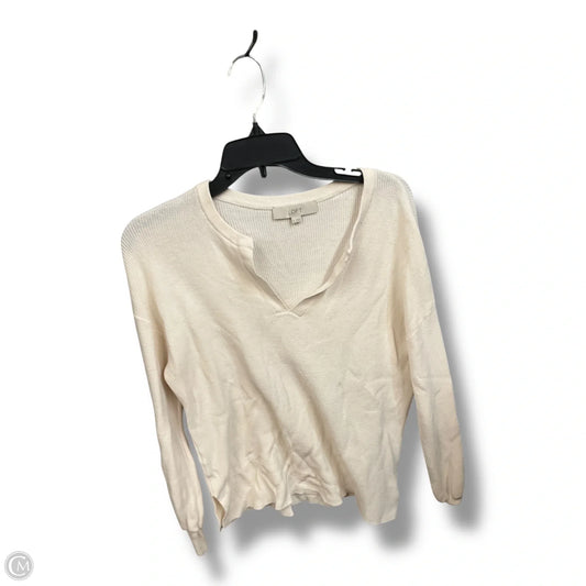 Top Long Sleeve By Loft In Ivory, Size: M