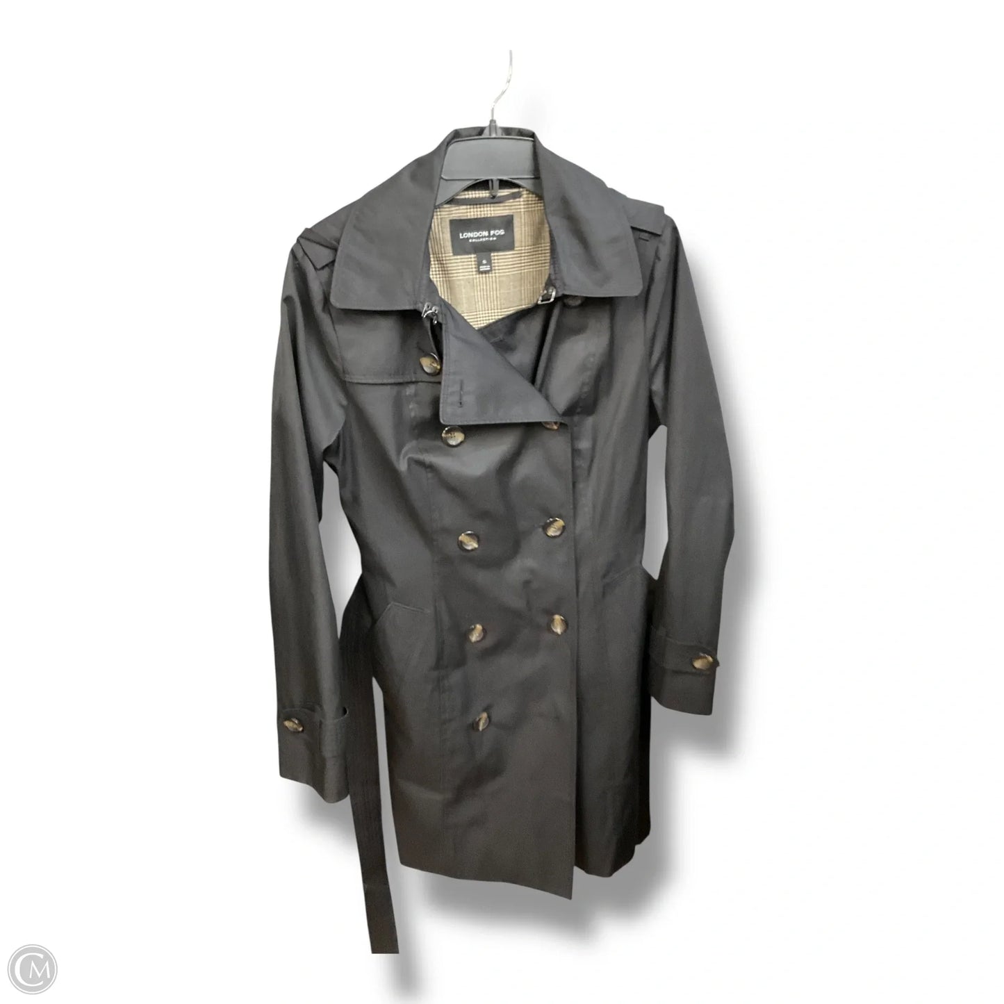 Coat Trench Coat By London Fog In Black, Size: S