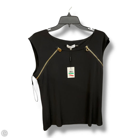 Top Sleeveless By Calvin Klein In Black & Gold, Size: L