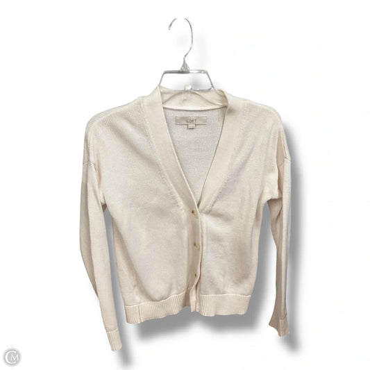 Cardigan By Loft In Ivory, Size: Xs
