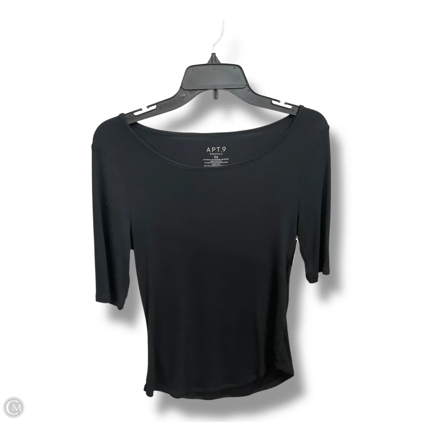 Top Short Sleeve By Apt 9 In Black, Size: Xs