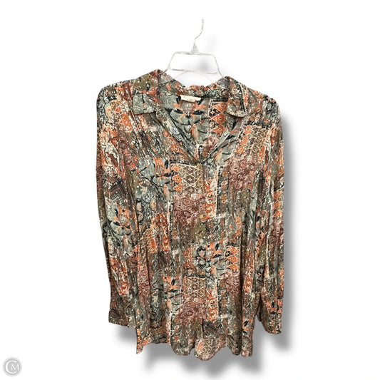 Blouse Long Sleeve By Jane And Delancey In Multi-colored, Size: M