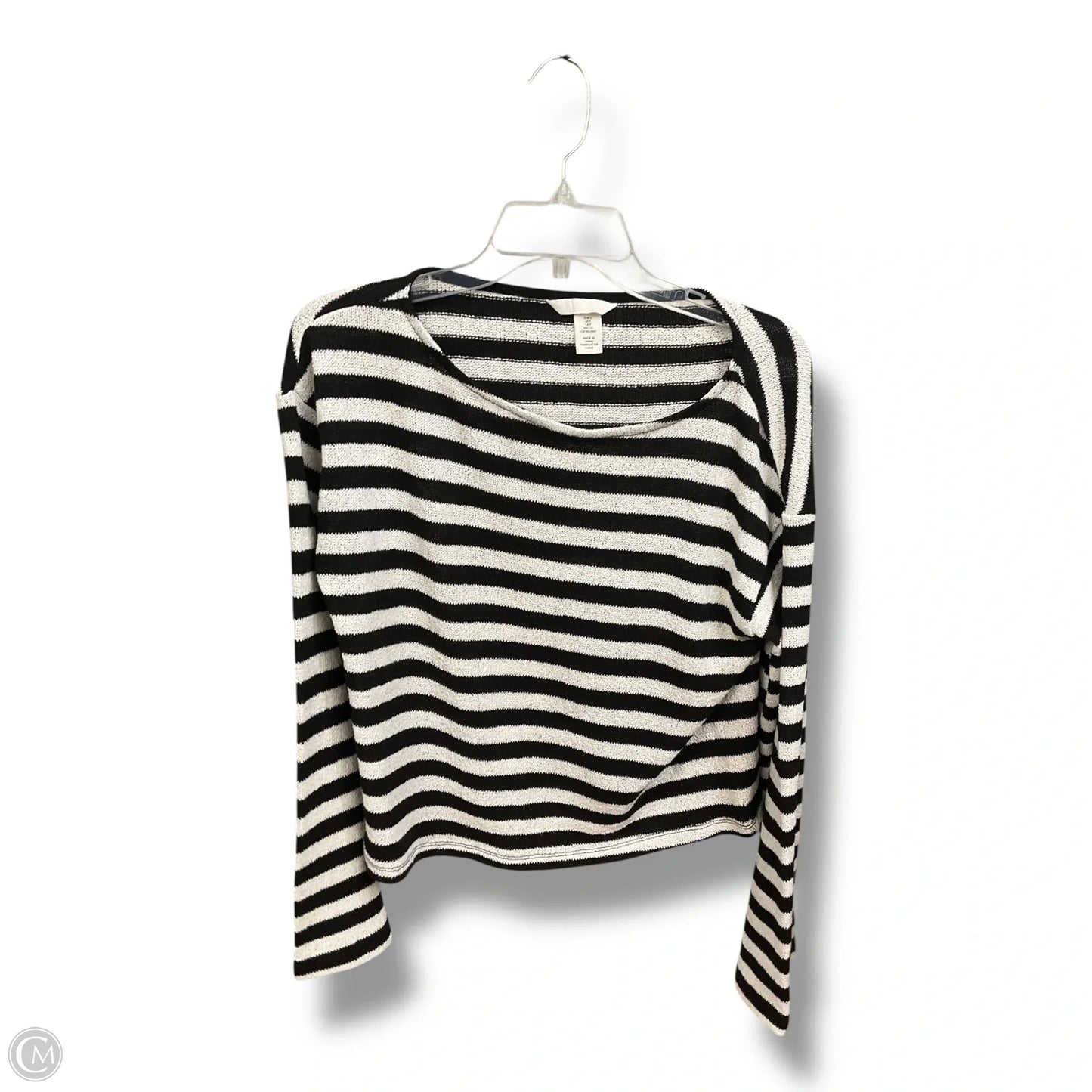 Top Long Sleeve By H&m In Black & White, Size: S