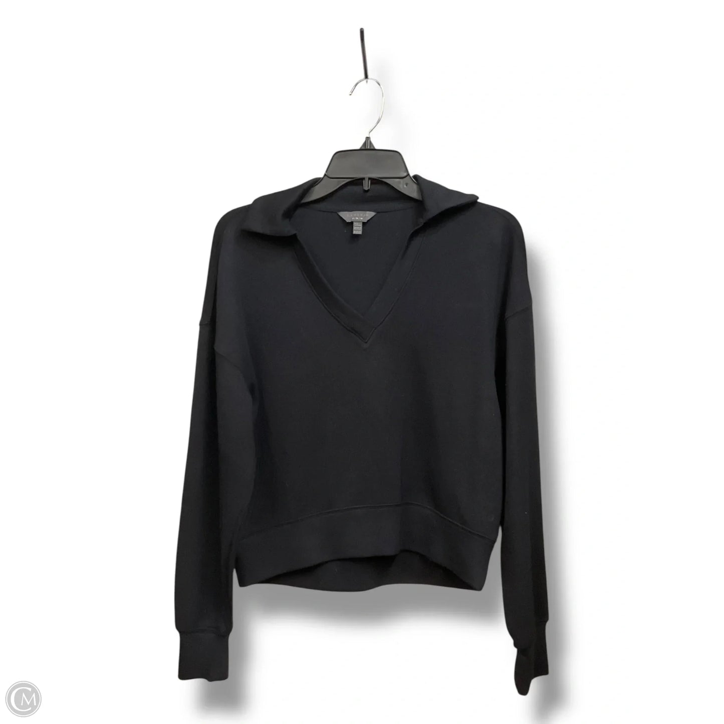 Athletic Top Long Sleeve Collar By Danskin In Black, Size: Xs