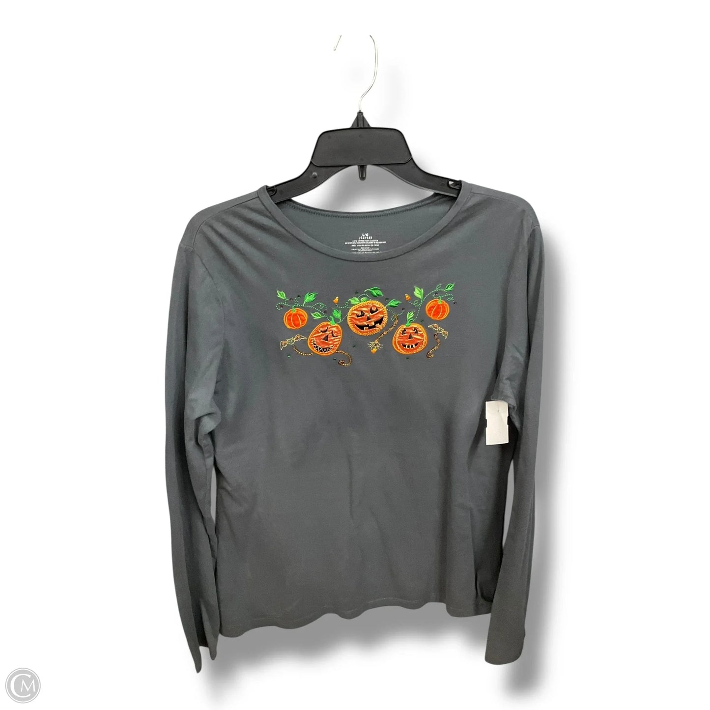 Top Long Sleeve Basic By Clothes Mentor In Grey, Size: L
