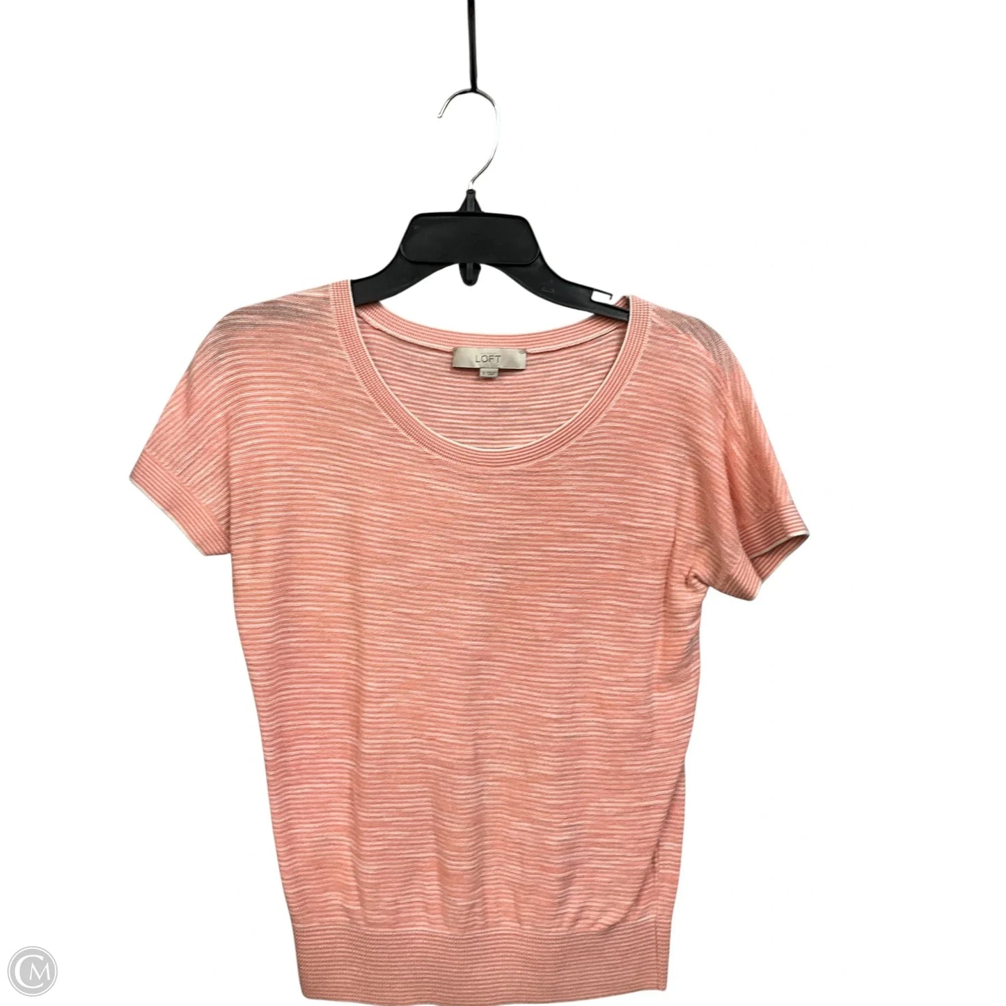 Top Short Sleeve By Loft In Peach, Size: S