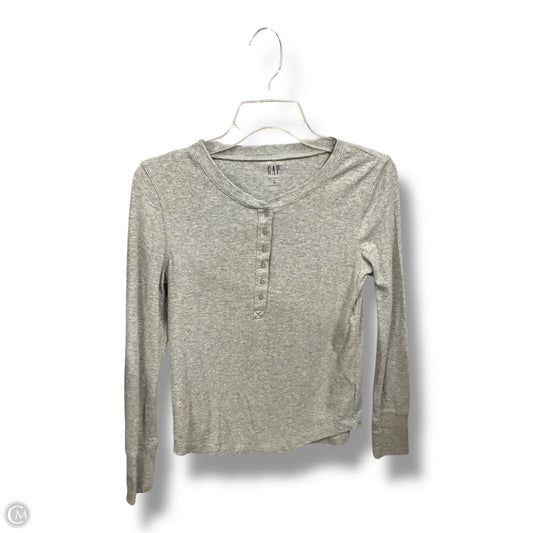 Top Long Sleeve Basic By Gap In Grey, Size: S