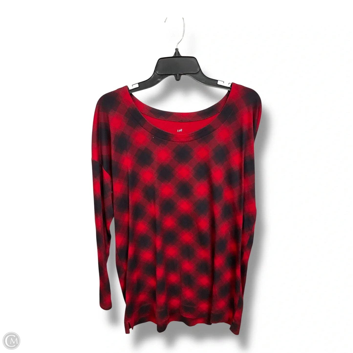 Top Long Sleeve By J. Jill In Plaid Pattern, Size: L