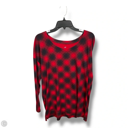 Top Long Sleeve By J. Jill In Plaid Pattern, Size: L
