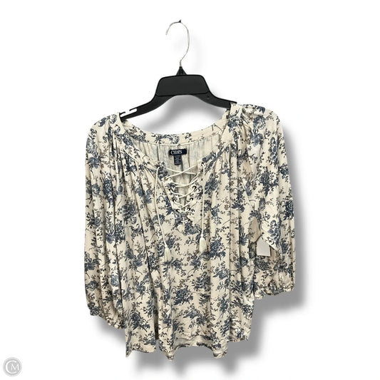 Top 3/4 Sleeve By Chaps In Floral Print, Size: Xl