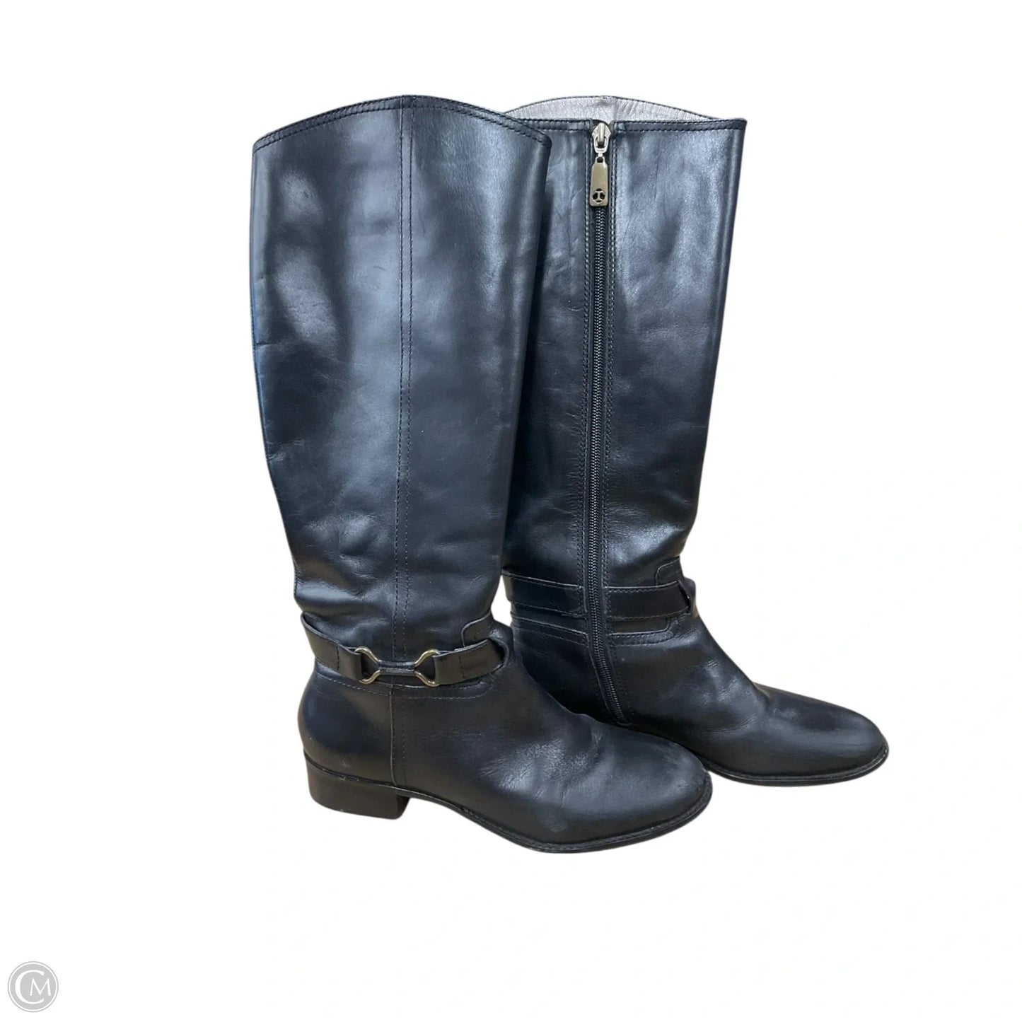 Boots Mid-calf Flats By Talbots In Black, Size: 7