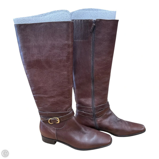 Boots Mid-calf Flats By Talbots In Brown, Size: 7