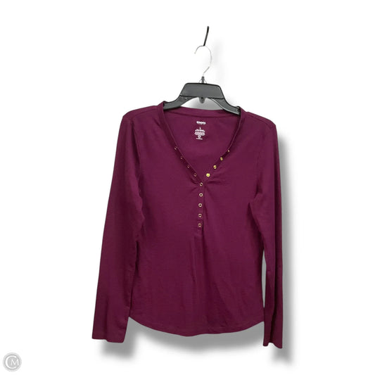 Top Long Sleeve Basic By Sonoma In Purple, Size: L