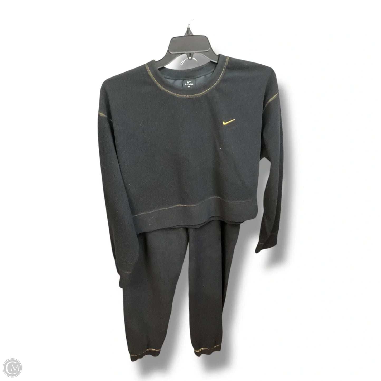 Athletic Pants 2pc By Nike Apparel In Black & Gold, Size: L