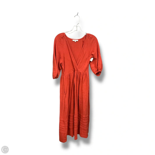 Dress Casual Midi By Madewell In Orange, Size: Xs