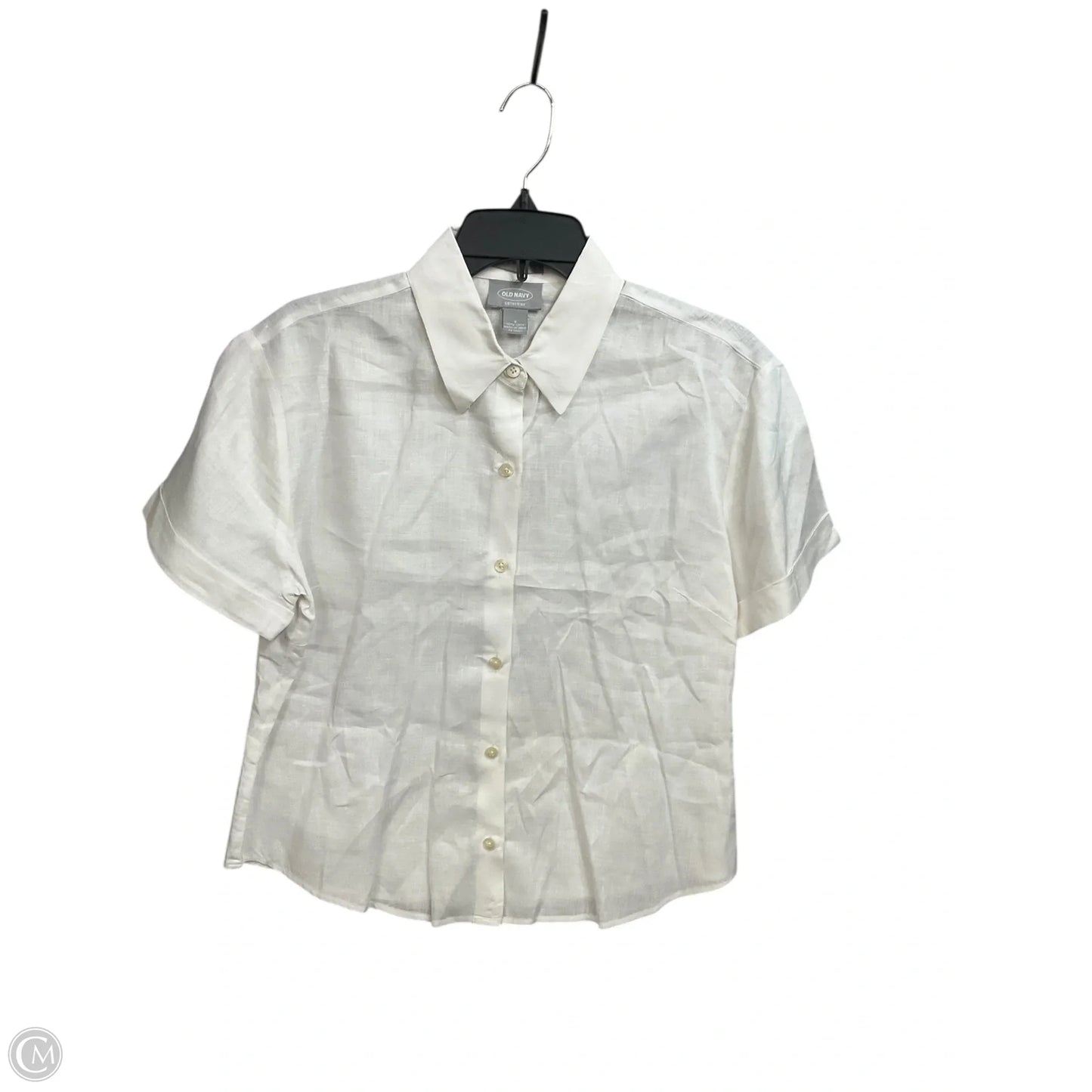 Blouse Short Sleeve By Old Navy In White, Size: S