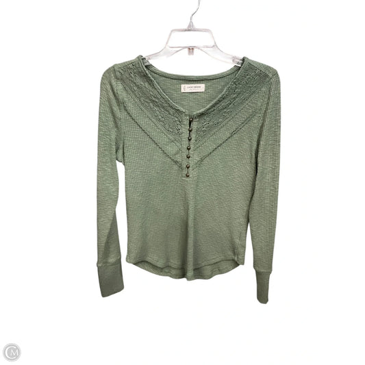 Top Long Sleeve Basic By Lucky Brand In Green, Size: L