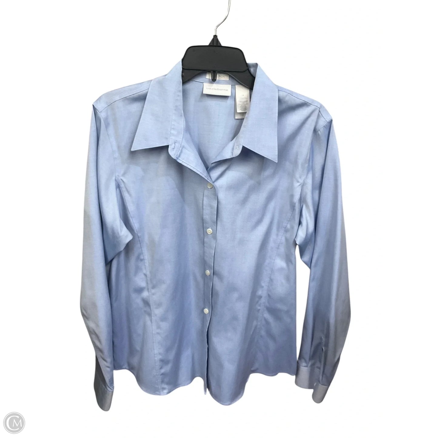 Blouse Long Sleeve By Liz Claiborne In Blue, Size: Xl