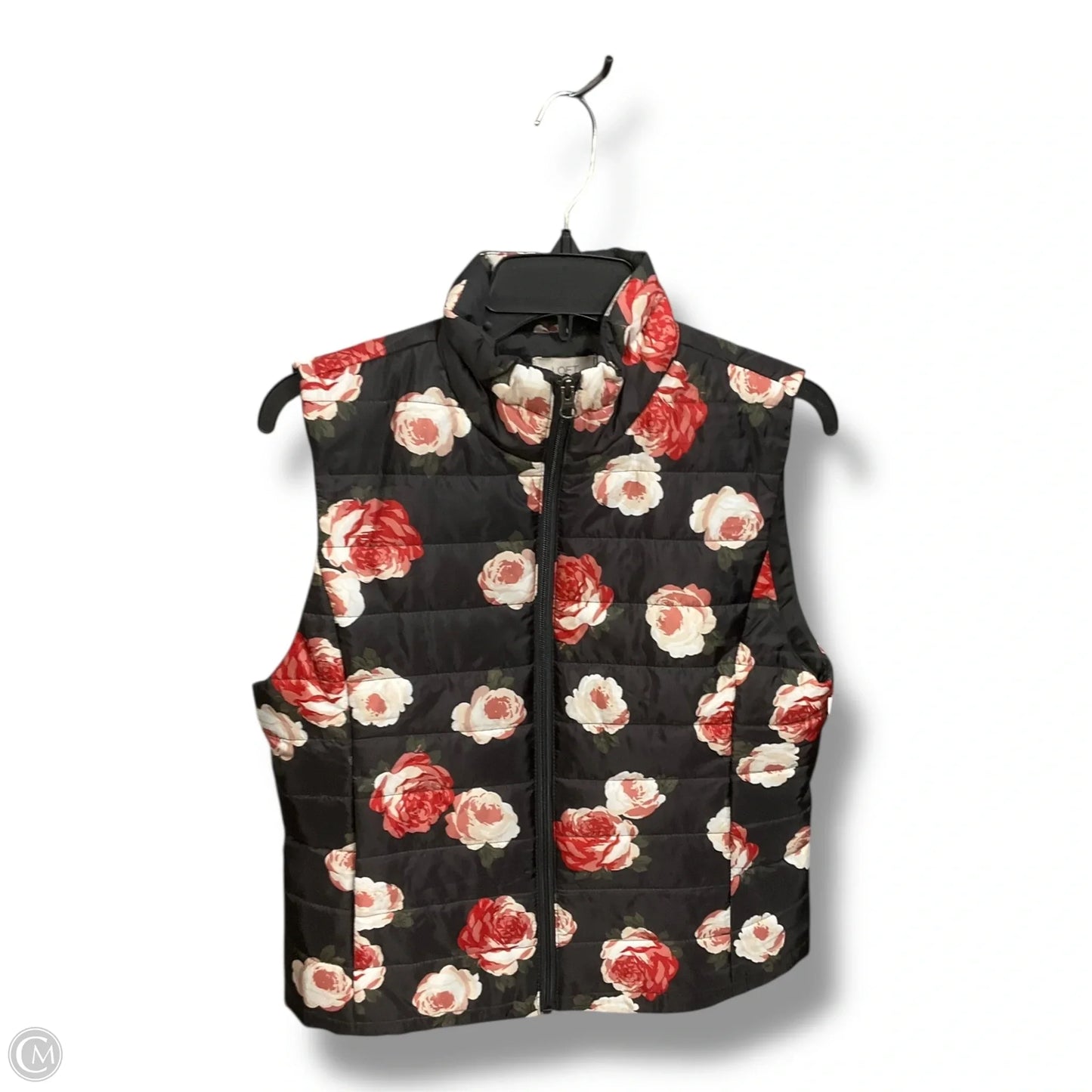 Vest Puffer & Quilted By Loft In Floral Print, Size: S