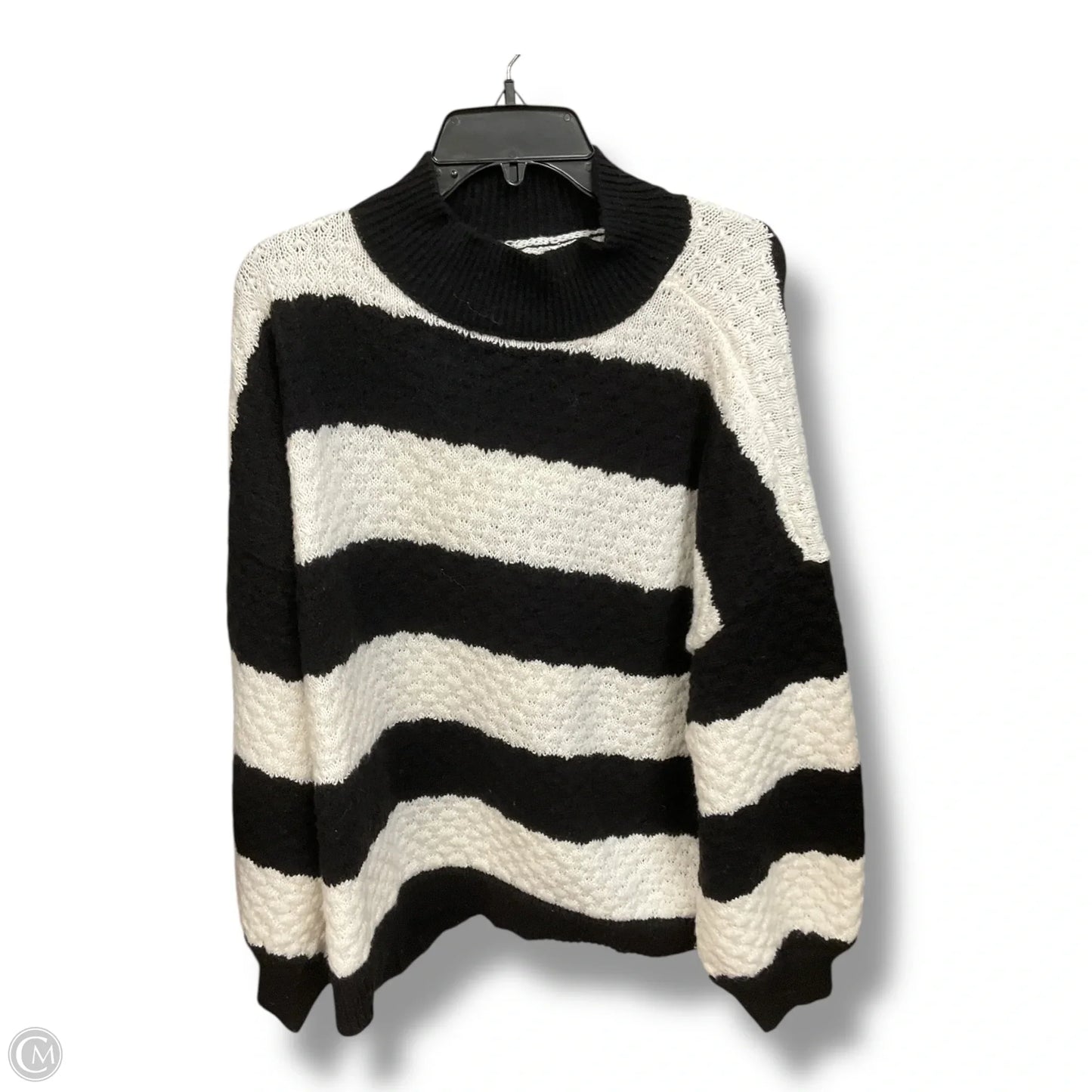 Sweater By Nine West Apparel In Black & White, Size: 2x