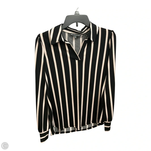 Top Long Sleeve By Adrianna Papell In Striped Pattern, Size: M