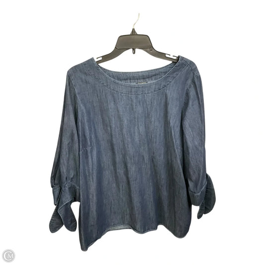 Top 3/4 Sleeve By Talbots In Blue Denim, Size: Mp