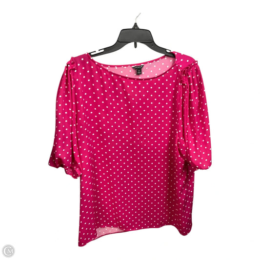 Top Short Sleeve By Ann Taylor In Polkadot Pattern, Size: Xxl