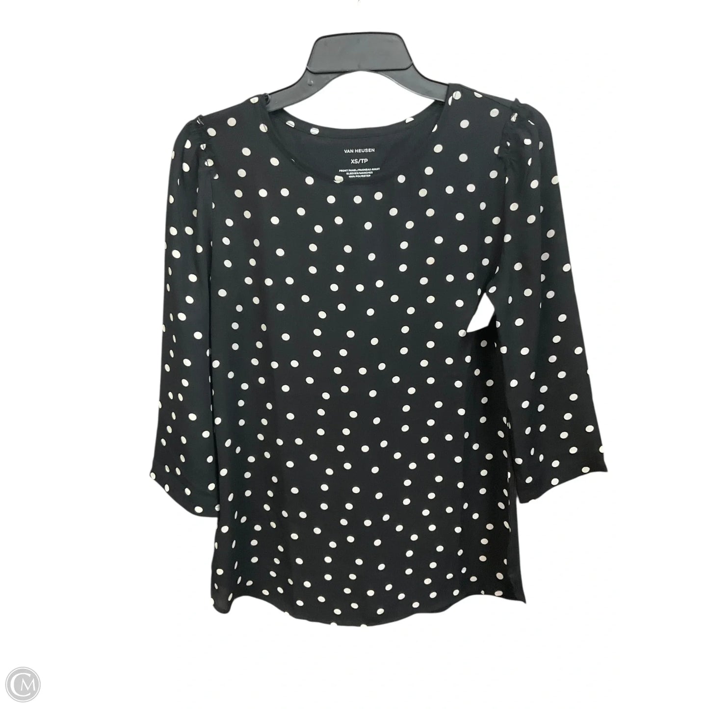 Top Long Sleeve By Van Heusen In Polkadot Pattern, Size: Xs