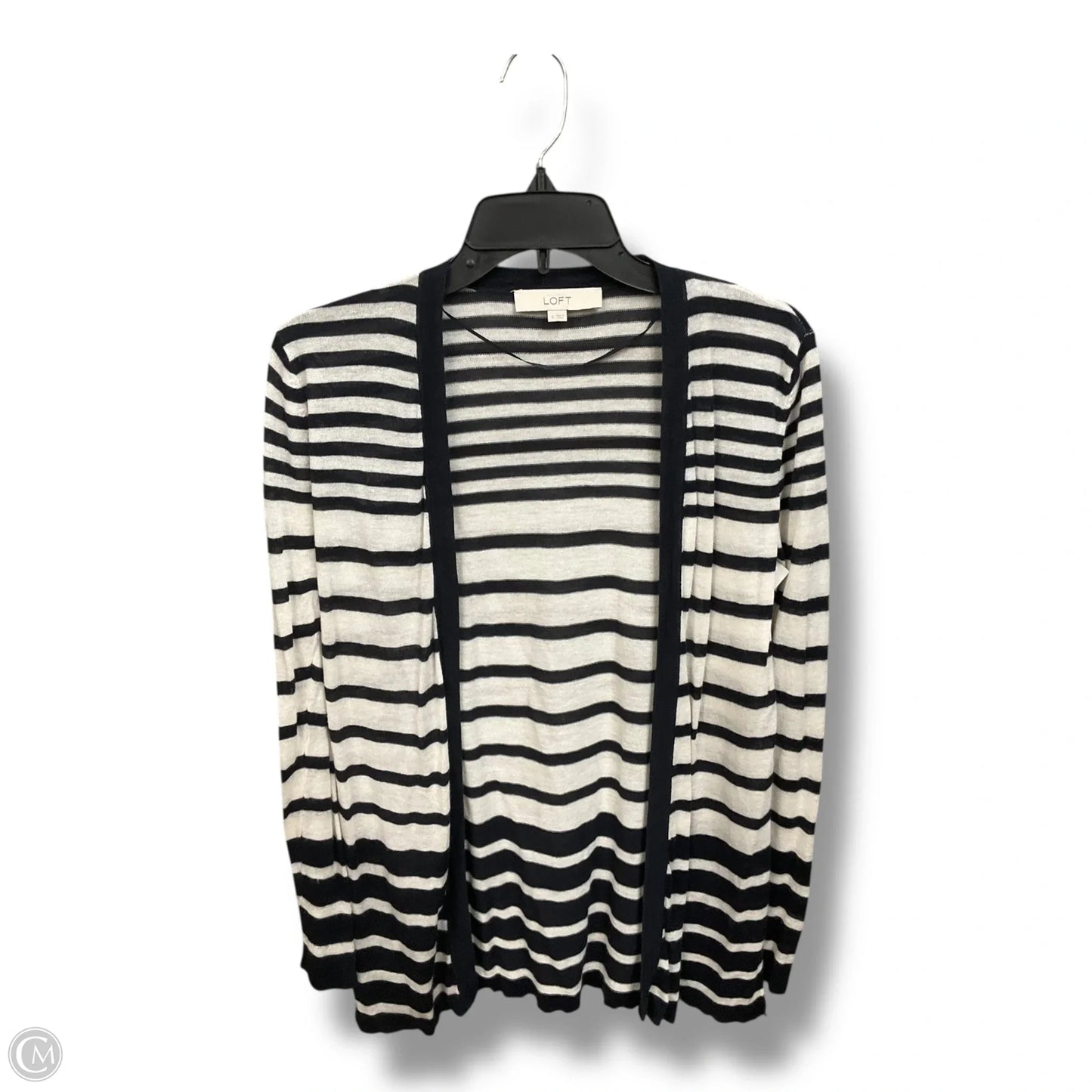 Cardigan By Loft In Striped Pattern, Size: S