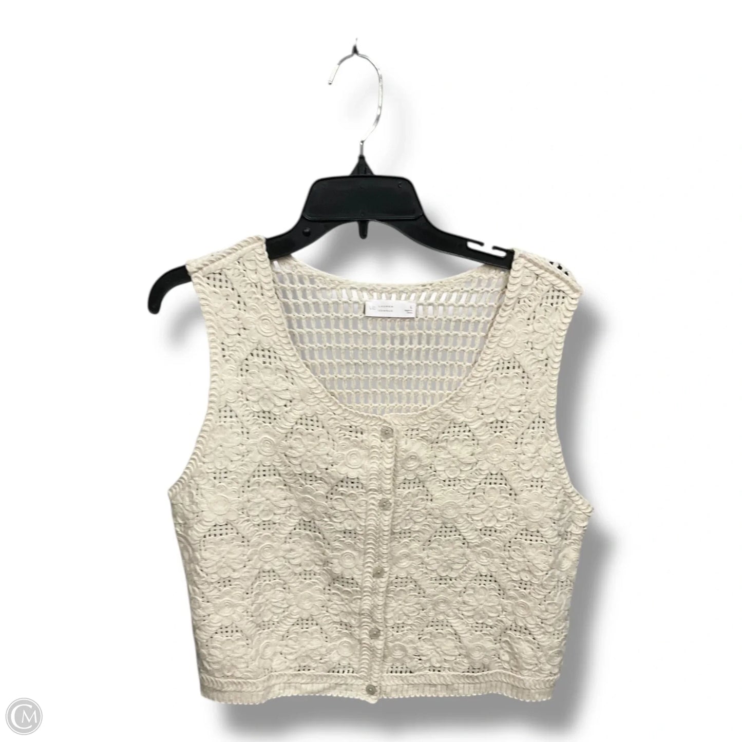 Vest Other By Clothes Mentor In Cream, Size: L