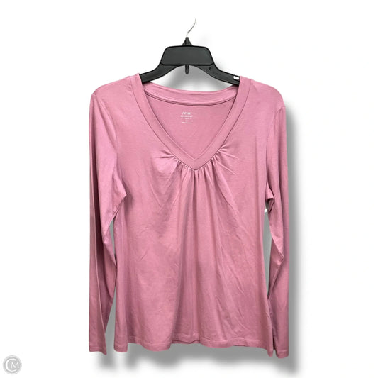 Top Long Sleeve Basic By Apt 9 In Pink, Size: L