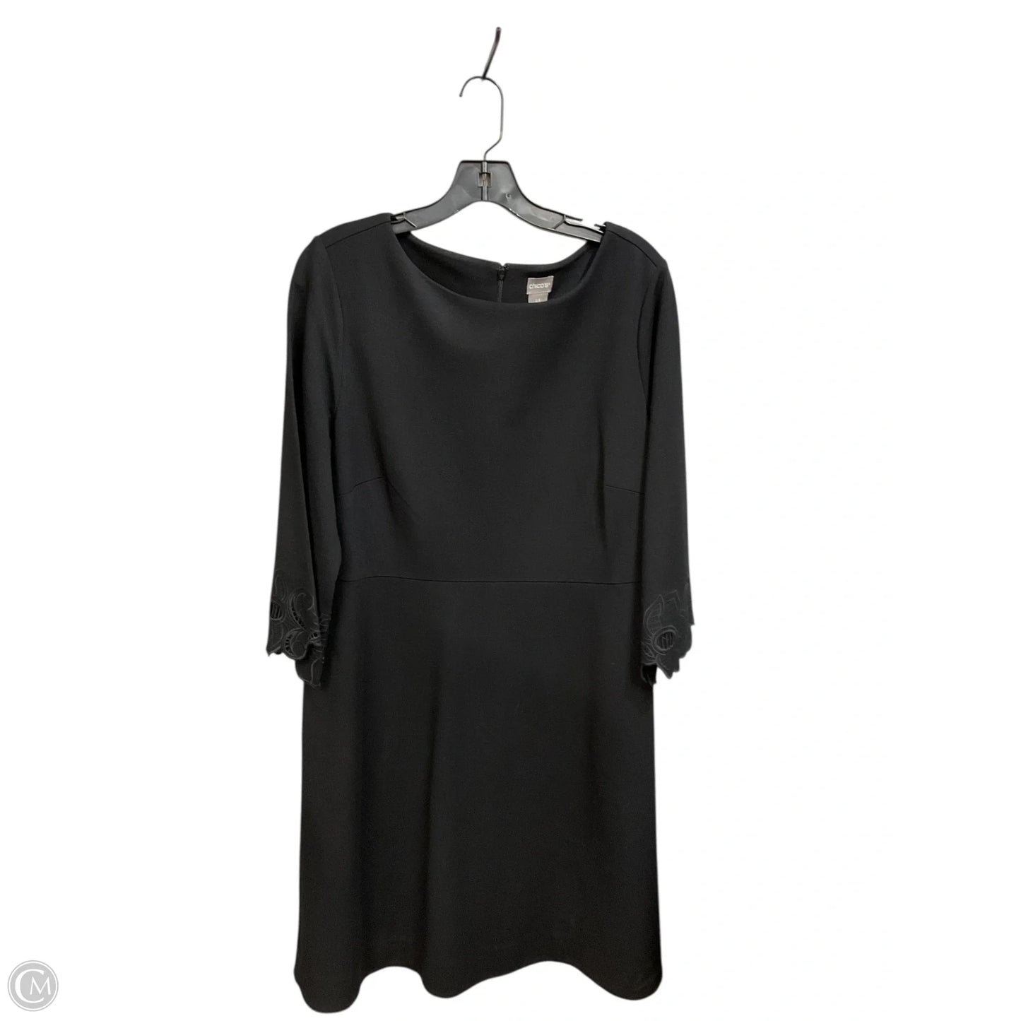 Dress Casual Midi By Chicos In Black, Size: Xl