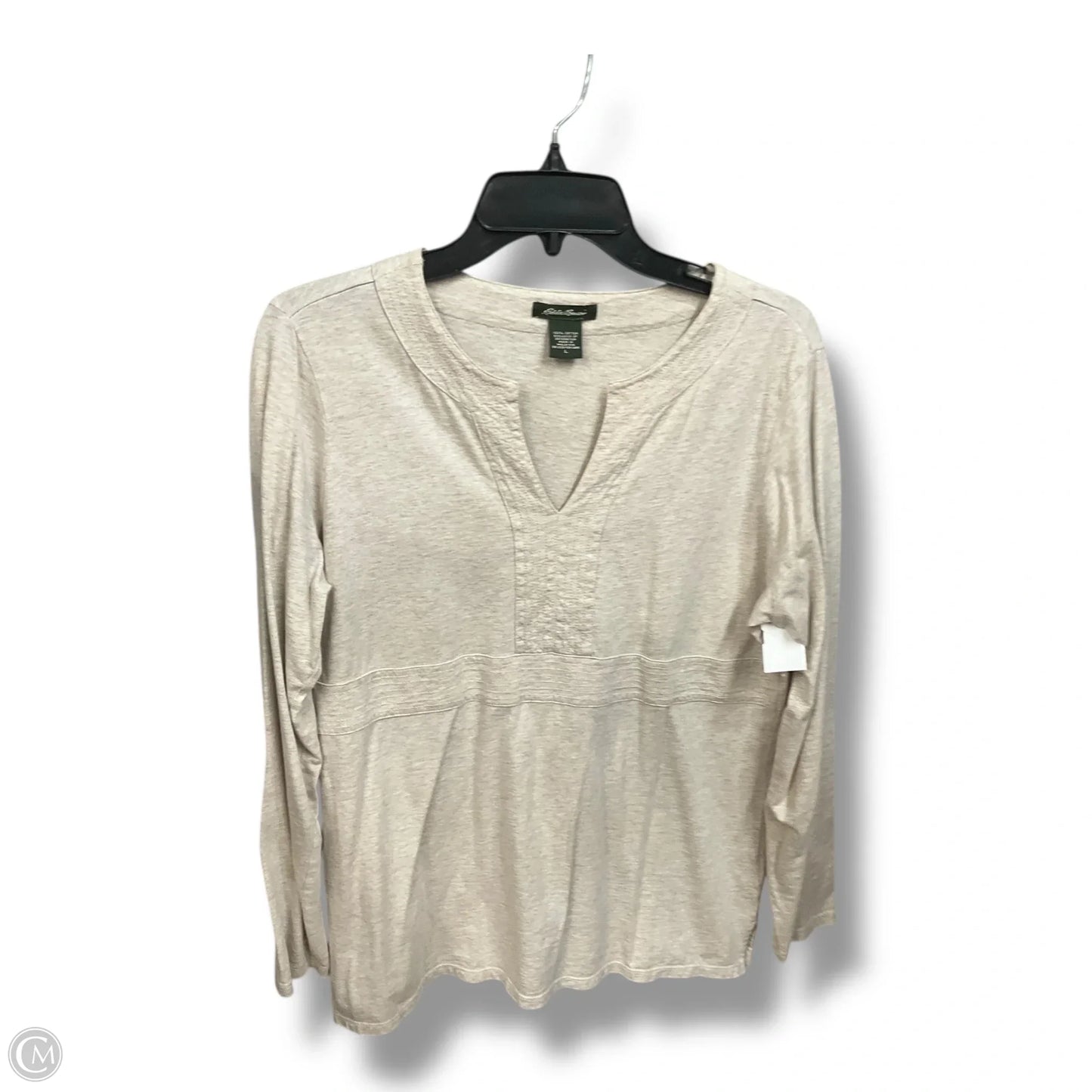 Top Long Sleeve Basic By Eddie Bauer In Cream, Size: L