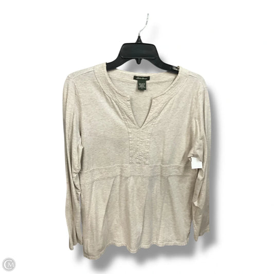 Top Long Sleeve Basic By Eddie Bauer In Cream, Size: L