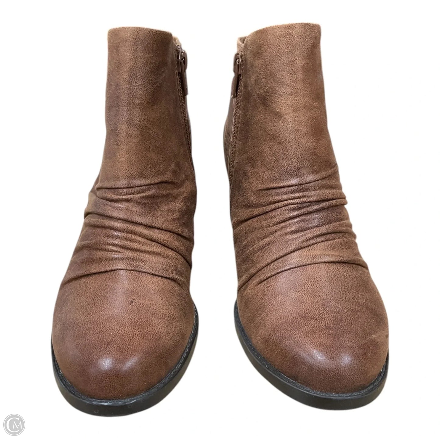 Boots Ankle Heels By Bare Traps In Brown, Size: 7.5