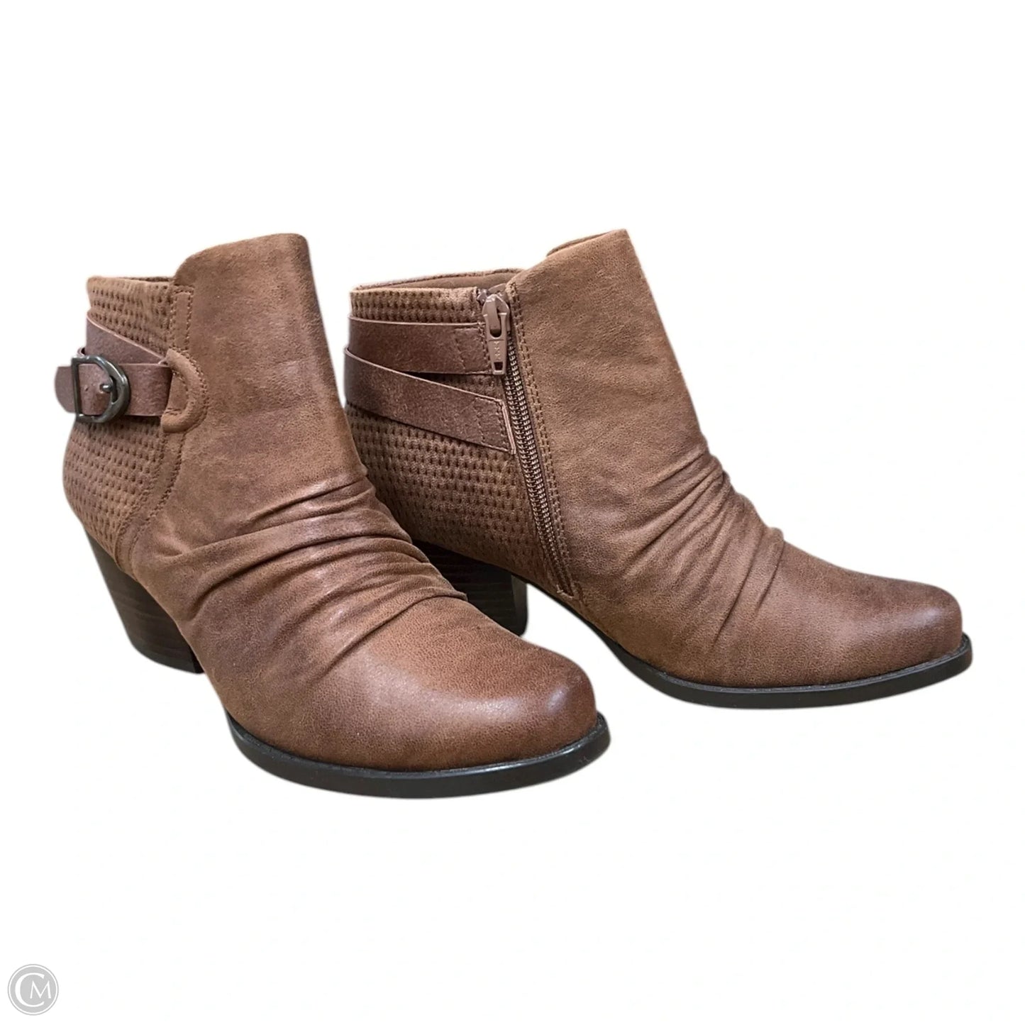 Boots Ankle Heels By Bare Traps In Brown, Size: 7.5