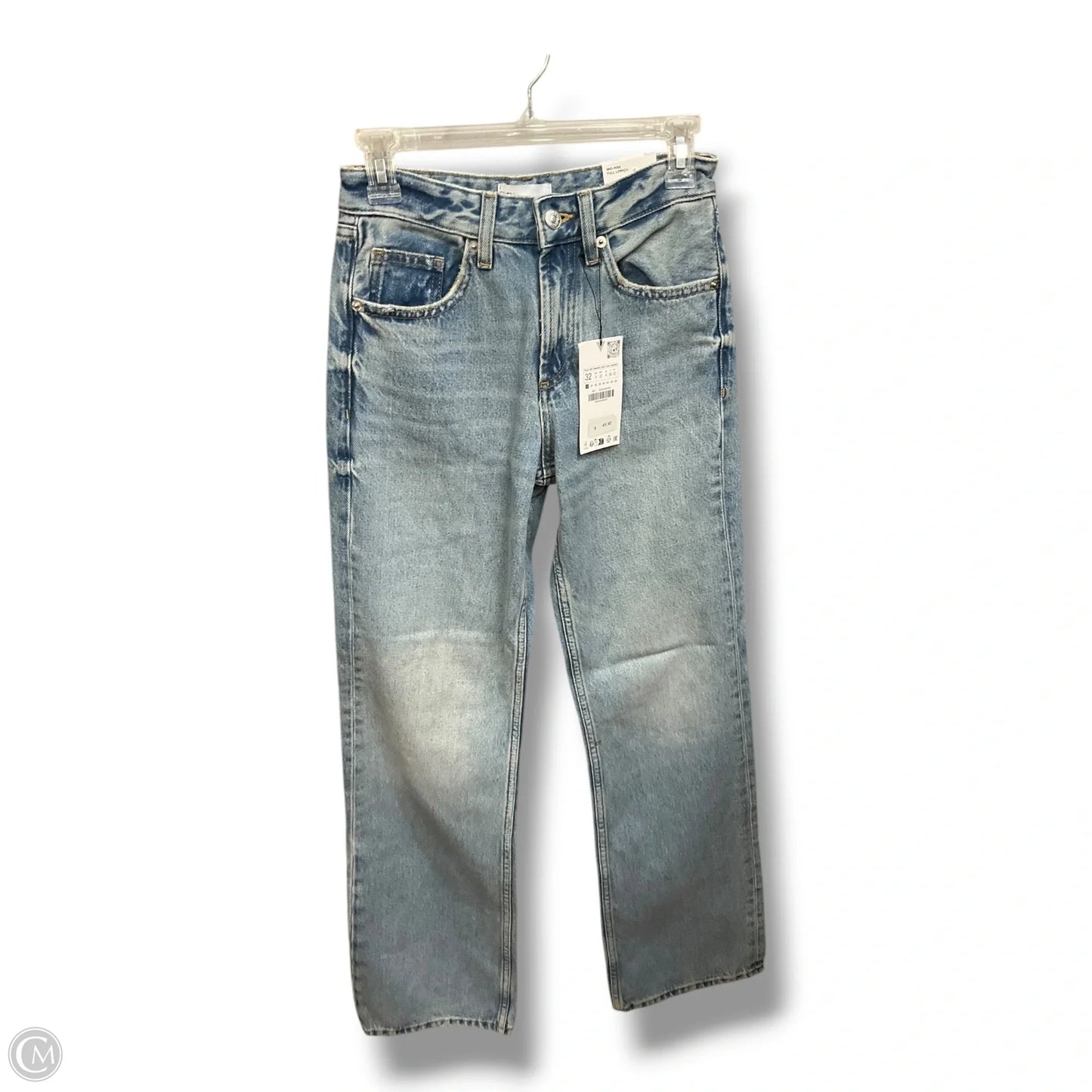 Jeans Wide Leg By Zara In Blue Denim, Size: 0