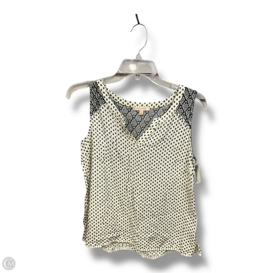 Top Sleeveless By Skies Are Blue In Black & Cream, Size: M