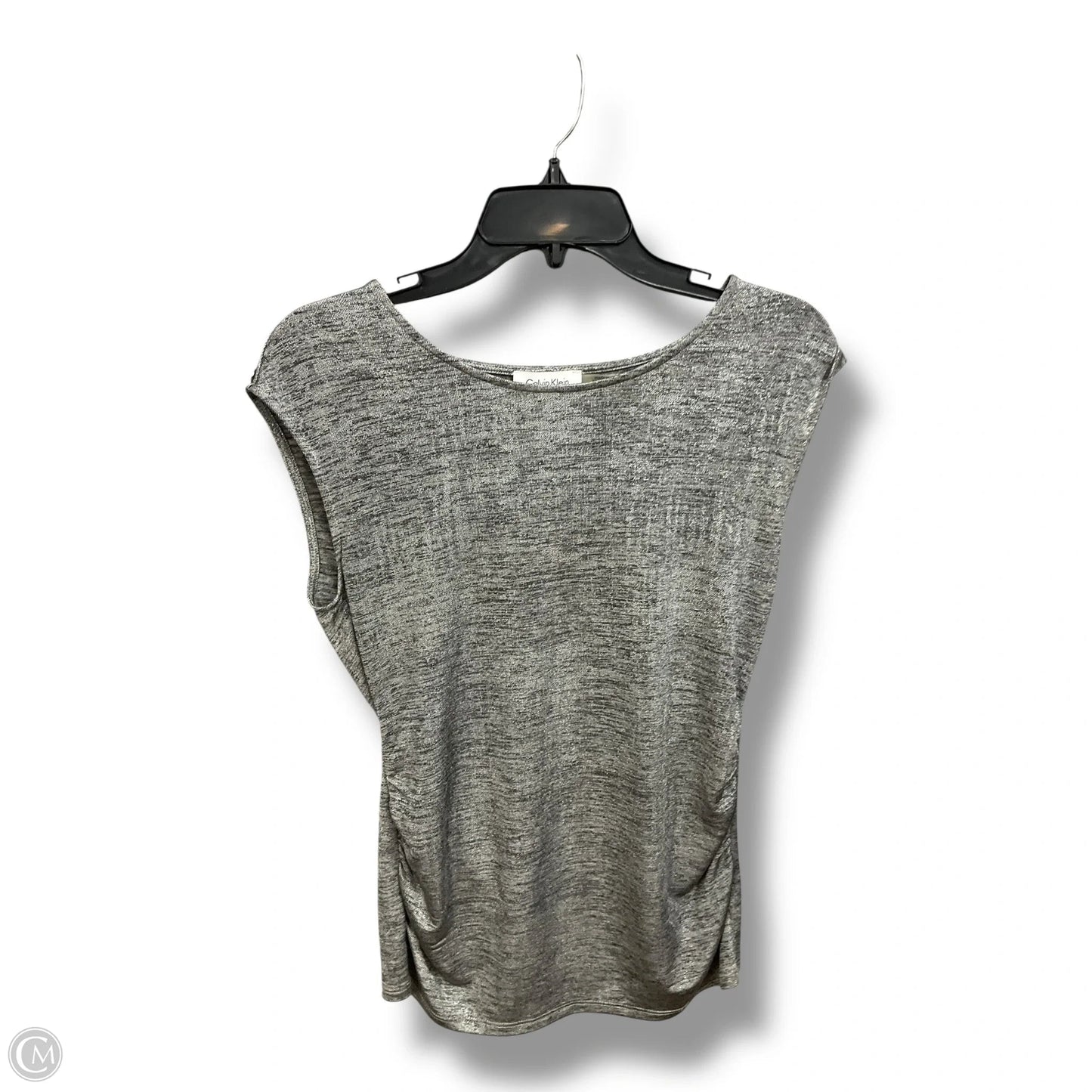Top Sleeveless By Calvin Klein In Silver, Size: S
