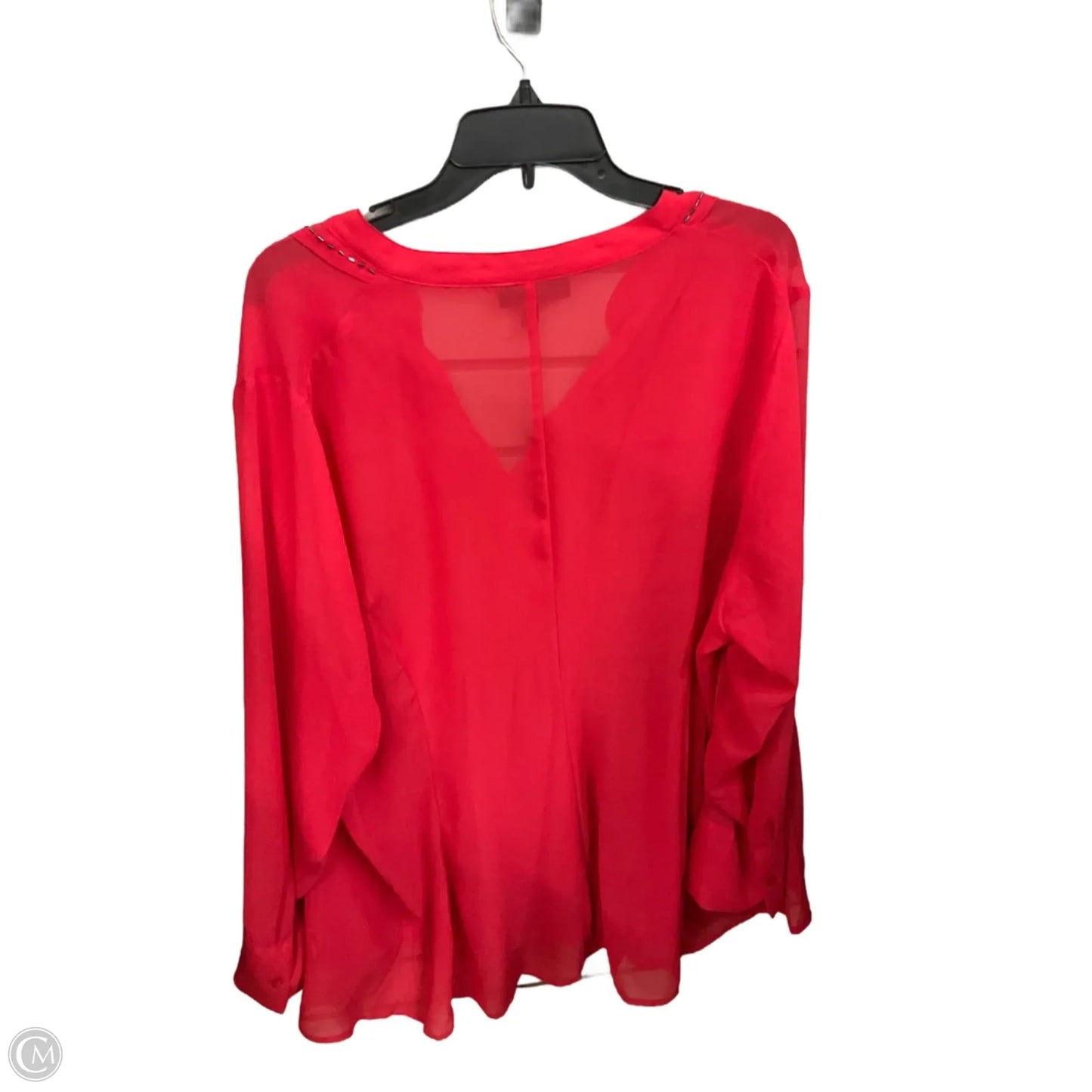 Blouse Long Sleeve By Lane Bryant In Red, Size: 3x