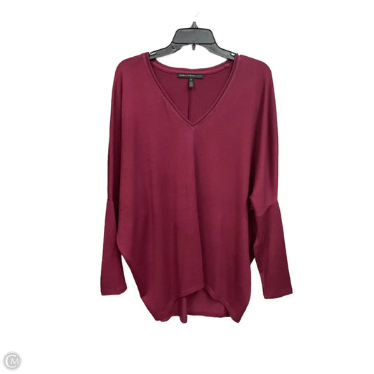 Top Long Sleeve Basic By White House Black Market In Maroon, Size: M